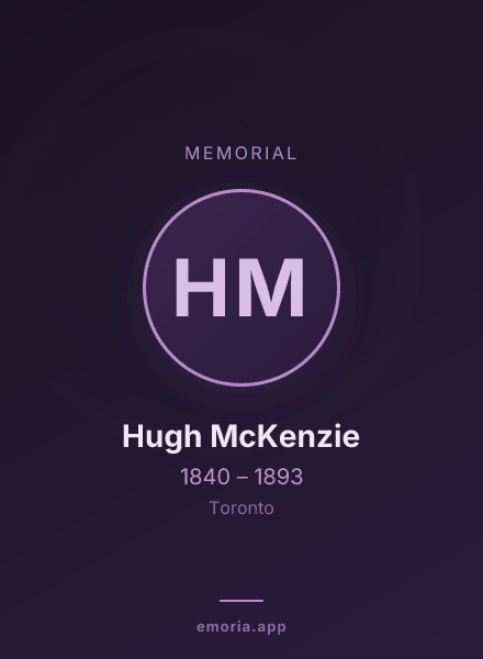 Memorial portrait of Hugh McKenzie