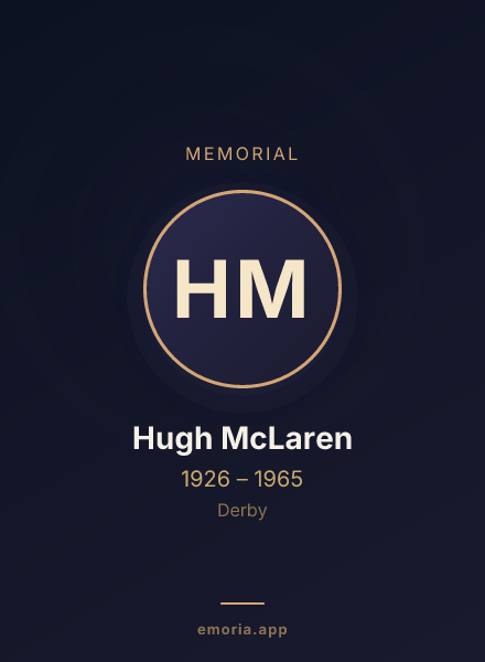 Memorial portrait of Hugh McLaren
