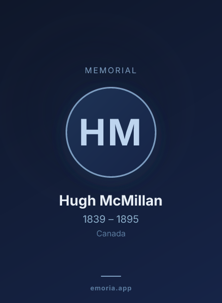 Memorial portrait of Hugh McMillan