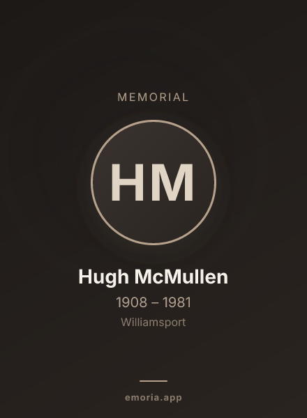 Memorial portrait of Hugh McMullen