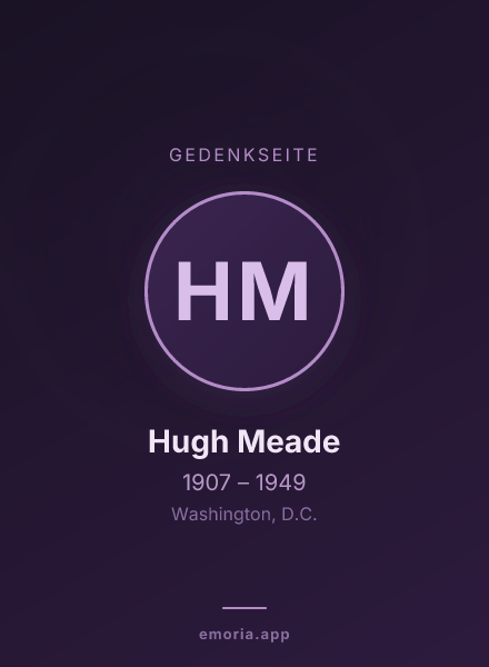 Gedenkportrait von Hugh Meade