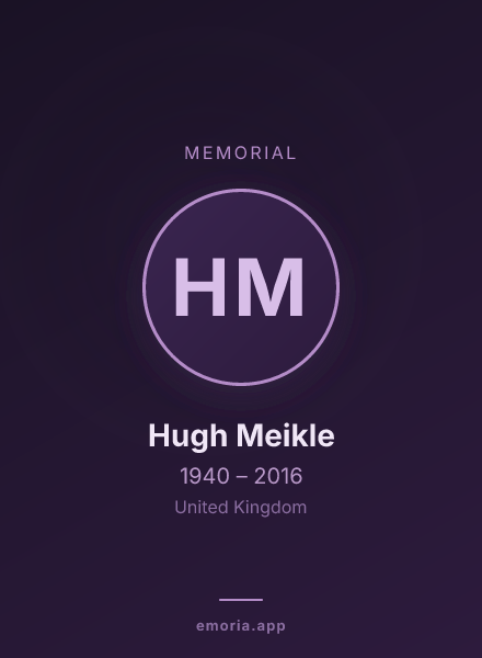Memorial portrait of Hugh Meikle