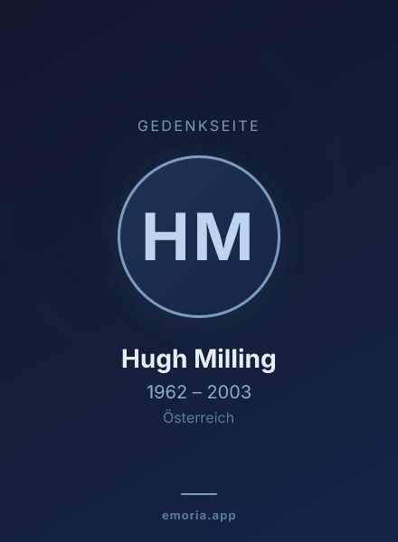 Gedenkportrait von Hugh Milling