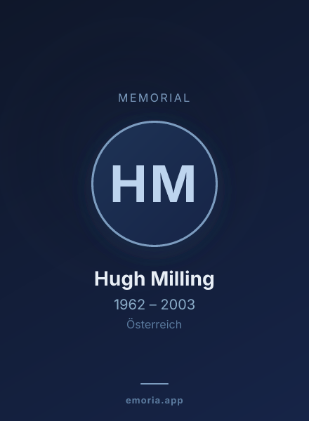 Memorial portrait of Hugh Milling