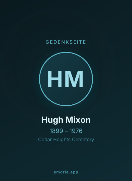 Gedenkportrait von Hugh Mixon