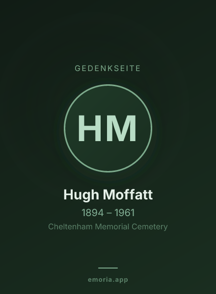 Gedenkportrait von Hugh Moffatt