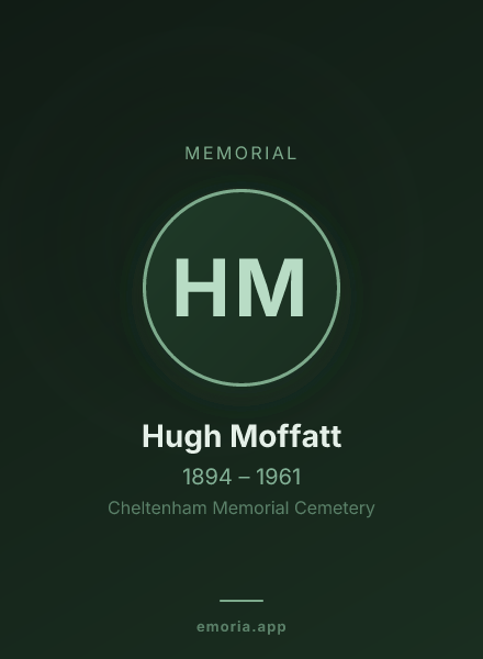 Memorial portrait of Hugh Moffatt