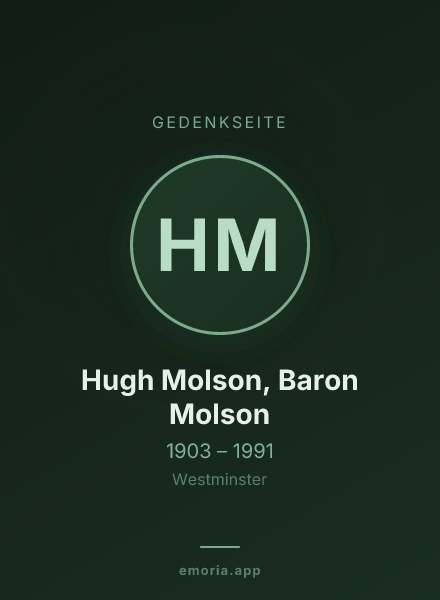 Gedenkportrait von Hugh Molson, Baron Molson