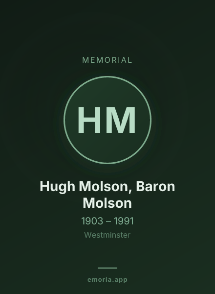 Memorial portrait of Hugh Molson, Baron Molson