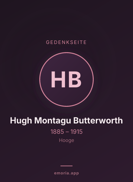 Gedenkportrait von Hugh Montagu Butterworth