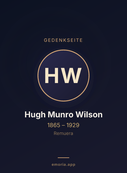 Gedenkportrait von Hugh Munro Wilson