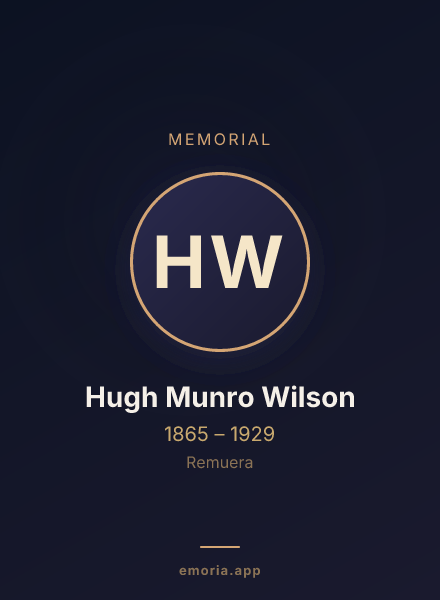 Memorial portrait of Hugh Munro Wilson