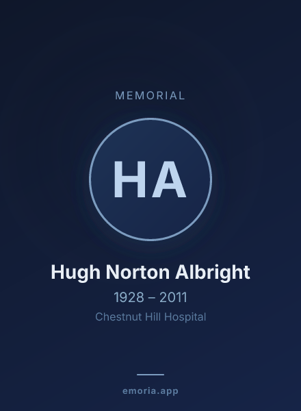 Memorial portrait of Hugh Norton Albright
