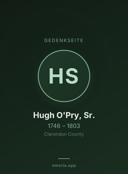 Gedenkportrait von Hugh O'Pry, Sr.
