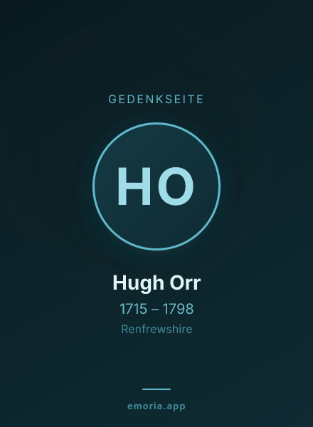 Gedenkportrait von Hugh Orr