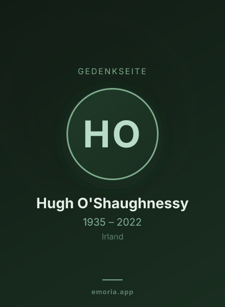 Gedenkportrait von Hugh O'Shaughnessy