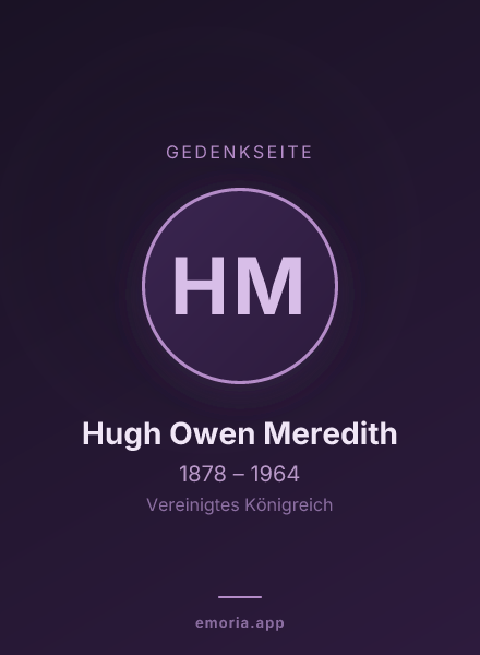 Gedenkportrait von Hugh Owen Meredith