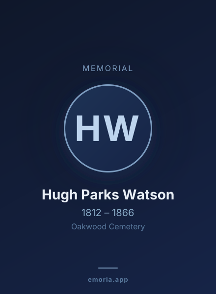 Memorial portrait of Hugh Parks Watson