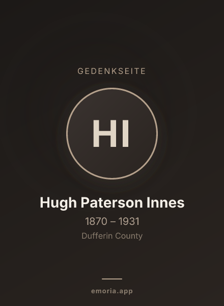 Gedenkportrait von Hugh Paterson Innes