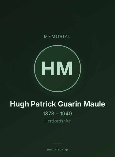 Memorial portrait of Hugh Patrick Guarin Maule