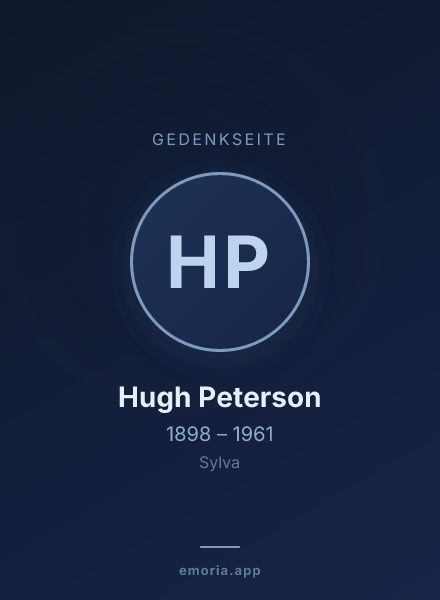 Gedenkportrait von Hugh Peterson