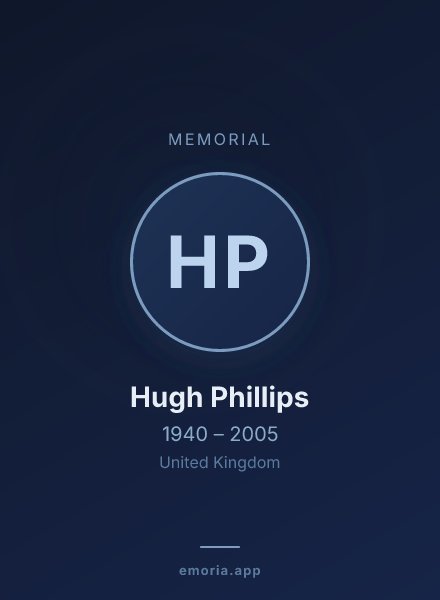 Memorial portrait of Hugh Phillips