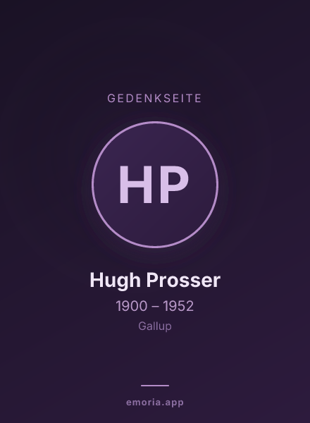 Gedenkportrait von Hugh Prosser