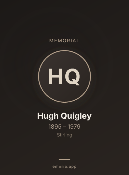 Memorial portrait of Hugh Quigley