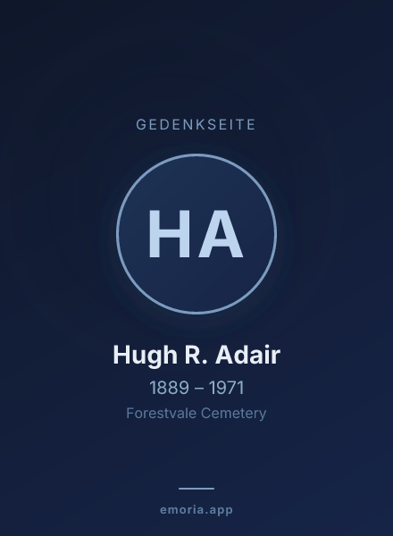 Gedenkportrait von Hugh R. Adair