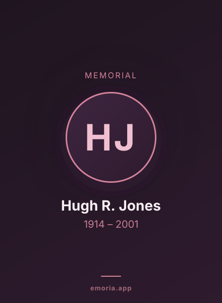 Memorial portrait of Hugh R. Jones