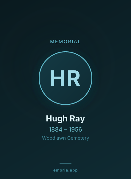 Memorial portrait of Hugh Ray