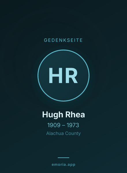 Gedenkportrait von Hugh Rhea
