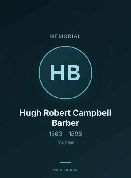 Memorial portrait of Hugh Robert Campbell Barber