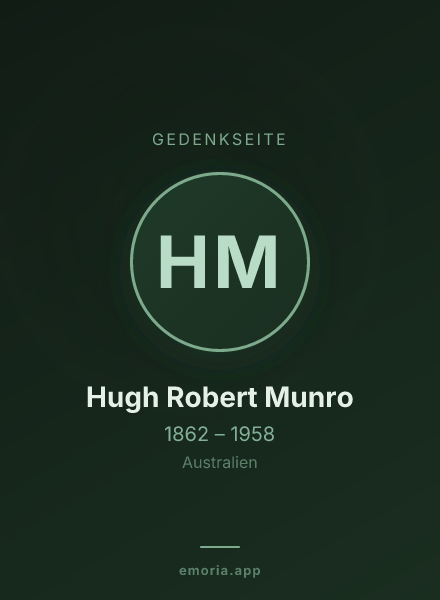 Gedenkportrait von Hugh Robert Munro