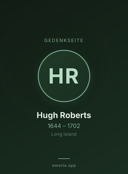 Gedenkportrait von Hugh Roberts