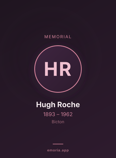 Memorial portrait of Hugh Roche