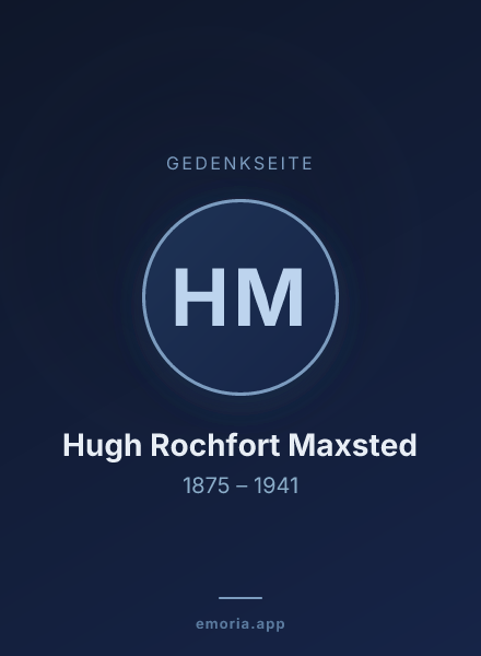 Gedenkportrait von Hugh Rochfort Maxsted