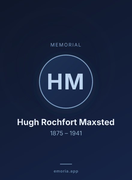Memorial portrait of Hugh Rochfort Maxsted