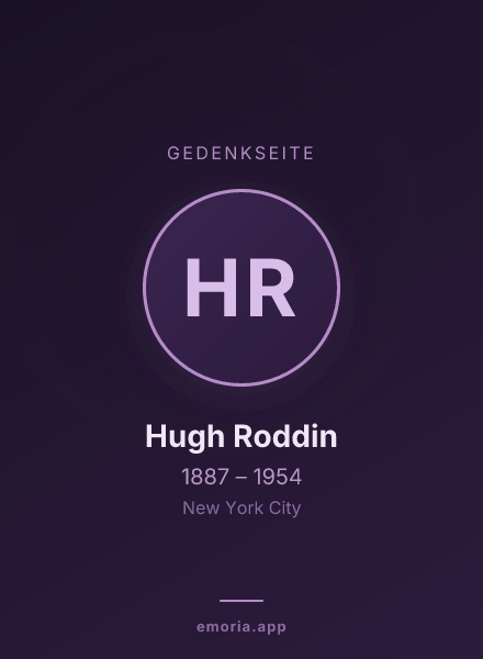 Gedenkportrait von Hugh Roddin