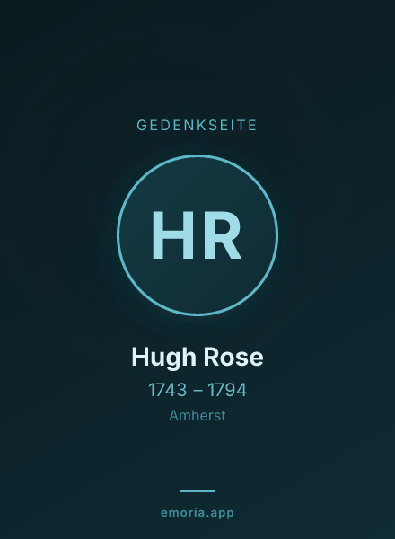 Gedenkportrait von Hugh Rose