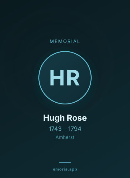 Memorial portrait of Hugh Rose