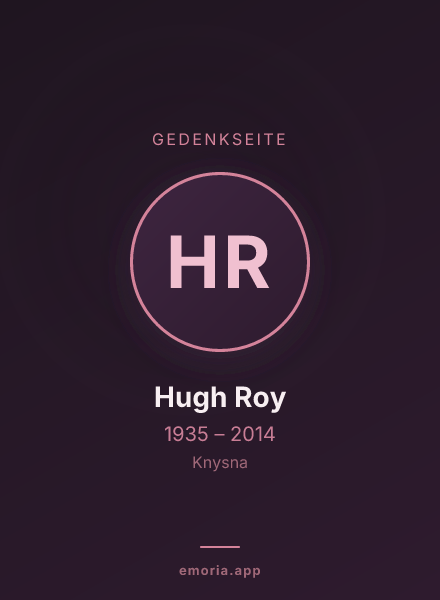 Gedenkportrait von Hugh Roy