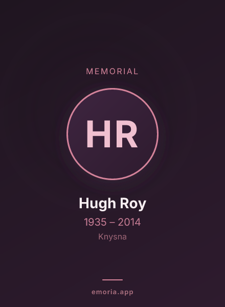 Memorial portrait of Hugh Roy