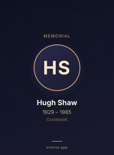 Memorial portrait of Hugh Shaw