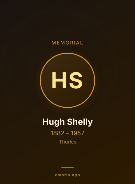 Memorial portrait of Hugh Shelly