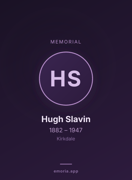 Memorial portrait of Hugh Slavin
