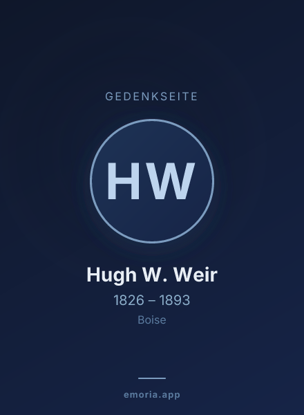 Gedenkportrait von Hugh W. Weir