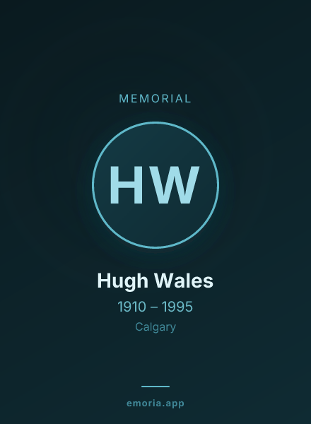 Memorial portrait of Hugh Wales