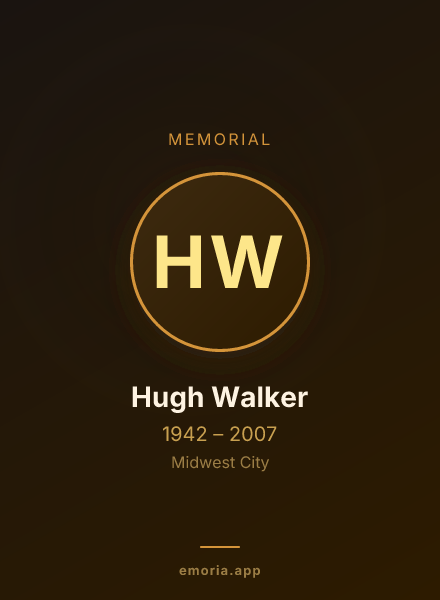 Memorial portrait of Hugh Walker