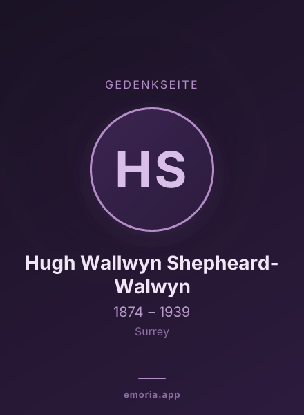 Gedenkportrait von Hugh Wallwyn Shepheard-Walwyn